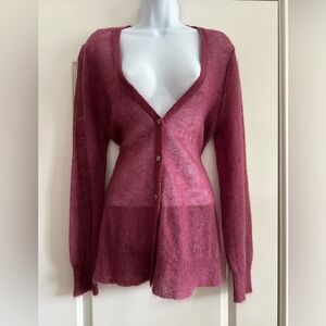 J. Jill Pink Mohair Cardigan Sweater